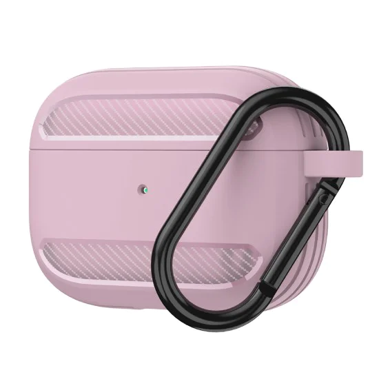 Калъф за AirPods Pro 1 / AirPods Pro 2 - Карбон силикон - розов