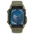 Протектор за Apple Watch 10 46mm + каишка - Spigen - Rugged Armor Pro - Vintage Khaki