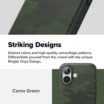 Калъф за iPhone 16 Plus - Ringke Onyx Design - Camo Green