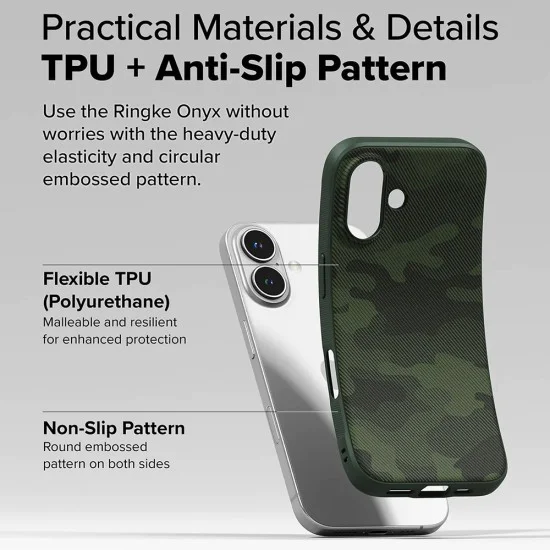 Калъф за iPhone 16 Plus - Ringke Onyx Design - Camo Green