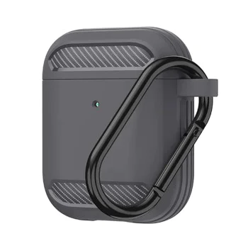 Калъф за AirPods 1 / AirPods 2 - Карбон силикон - сив
