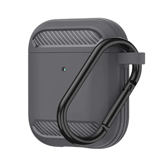 Калъф за AirPods 1 / AirPods 2 - Карбон силикон - сив