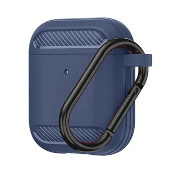 Калъф за AirPods 1 / AirPods 2 - Carbon Silicone - Navy Blue