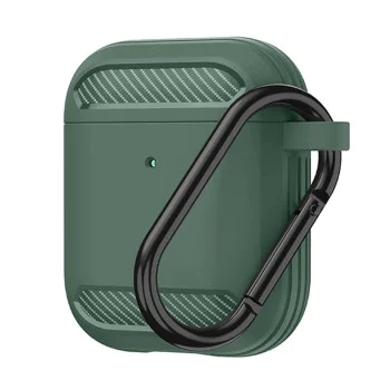 Калъф за AirPods 1 / AirPods 2 - Carbon Silicone - Green
