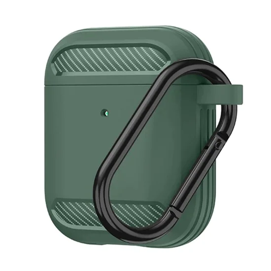 Калъф за AirPods 1 / AirPods 2 - Carbon Silicone - Green