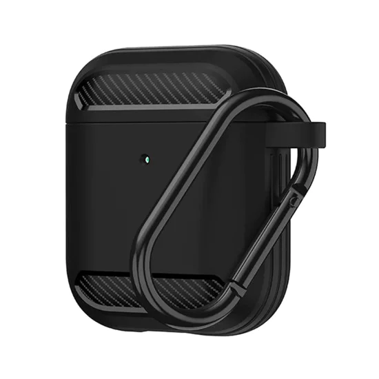Калъф за AirPods 1 / AirPods 2 - Carbon Silicone - Черен