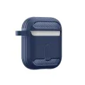 Калъф за AirPods 1 / AirPods 2 - Carbon Silicone - Navy Blue