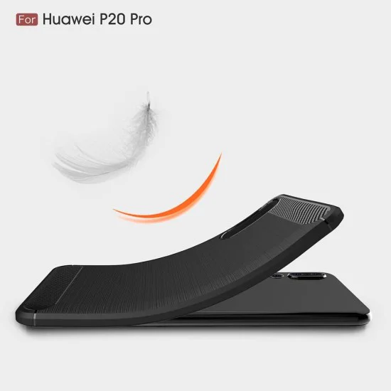 Калъф за Huawei P20 Pro - Carbon Silicone - Черен