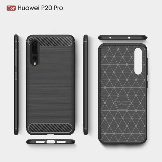 Калъф за Huawei P20 Pro - Carbon Silicone - Черен