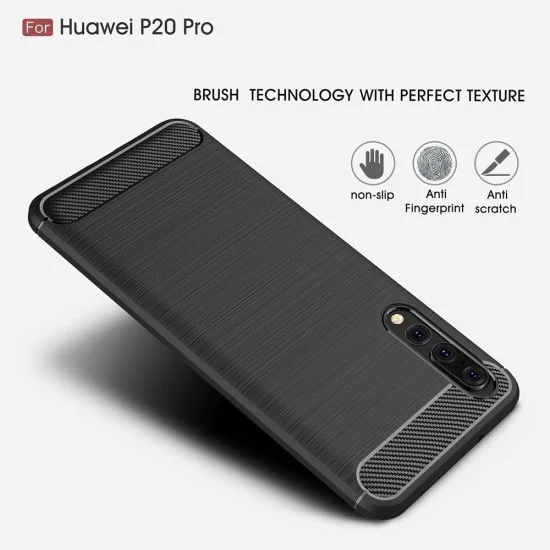 Калъф за Huawei P20 Pro - Carbon Silicone - Черен