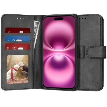 Калъф за iPhone 16 Plus - Дневник - Черен