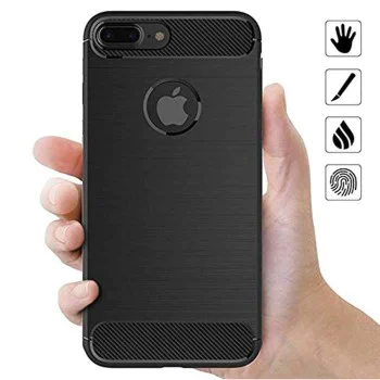 Калъф за iPhone 7 Plus - Carbon Silicone - Черен