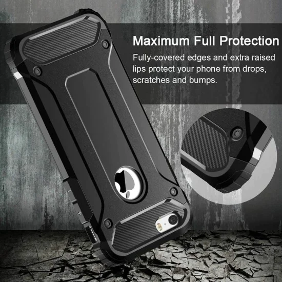 Калъф за iPhone 5 / iPhone 5s / iPhone SE - Hybrid Armor - Черен