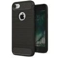 Калъф за iPhone 7 / iPhone 8 - Карбонов силикон - черен