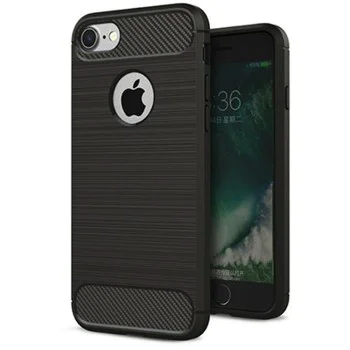 Калъф за iPhone 7 / iPhone 8 - Карбонов силикон - черен