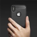 Калъф за iPhone X / iPhone XS - Carbon Silicone - Черен
