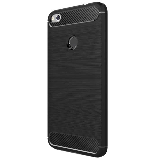 Калъф за Huawei P9 Lite 2017 / P8 Lite 2017 - Carbon Silicone - Черен
