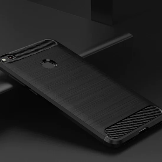 Калъф за Huawei P9 Lite 2017 / P8 Lite 2017 - Carbon Silicone - Черен