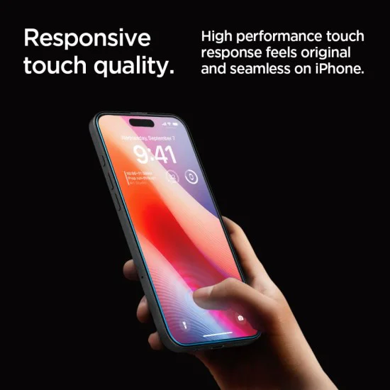 Протектор за iPhone 16 Pro - Spigen Glas.tR EZ FIT - Прозрачен
