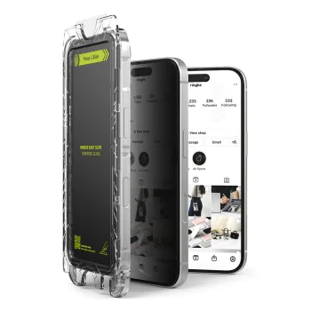 Калъф за iPhone 16 Pro (комплект от 2) - Ringke Easy Slide Tempered Glass - Privacy
