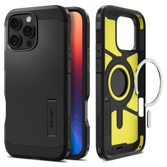 Калъф за iPhone 16 Pro - Spigen - Tough Armor MagSafe - черен
