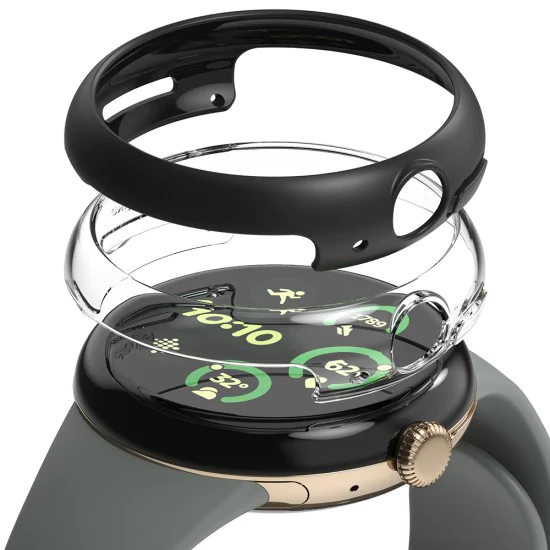Калъф за Google Pixel Watch 3 45mm (комплект 2) - Ringke Slim - Clear / Matte Black