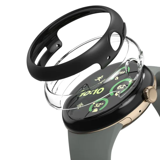 Калъф за Google Pixel Watch 3 45mm (комплект 2) - Ringke Slim - Clear / Matte Black