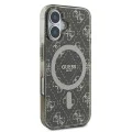 Калъф за iPhone 16 - Guess IML 4G Background MagSafe (GUHMP16SH4DTEW) - Кафяв