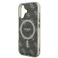 Калъф за iPhone 16 - Guess IML 4G Background MagSafe (GUHMP16SH4DTEW) - Кафяв