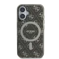 Калъф за iPhone 16 - Guess IML 4G Background MagSafe (GUHMP16SH4DTEW) - Кафяв