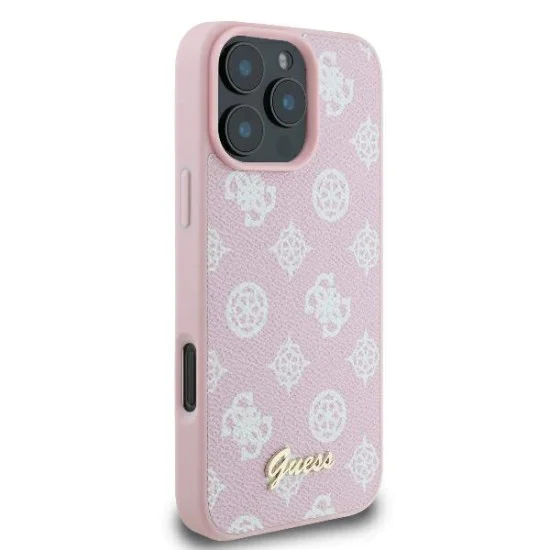 Калъф за iPhone 16 Pro - Guess Peony Script MagSafe (GUHMP16LPGPGPYSP) - Розов