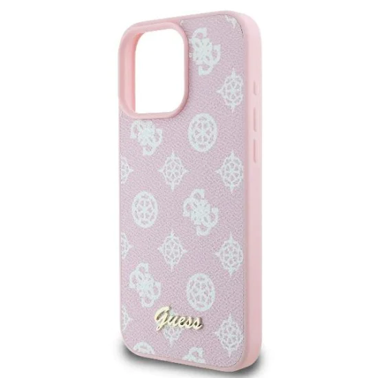 Калъф за iPhone 16 Pro - Guess Peony Script MagSafe (GUHMP16LPGPGPYSP) - Розов