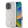 Калъф за iPhone 16 Pro Max - Guess - Кожен 4G Triangle Triangle Strass (GUHCP16XP4TDPP) - Розов