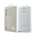 Калъф за iPhone 16 - Guess Grained Gold Ring MagSafe (GUHMP16SPGHSMME) - Бежов