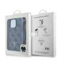 Калъф за iPhone 16 Pro - Guess Leather Metal Logo Metal Logo Strass Crossbody (GUHCP16LP4TDSCPB) - Син