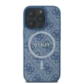 Калъф за iPhone 16 Pro - Guess 4G Ring Classic Classic Logo MagSafe (GUHMP16LG4G4GFRB) - Син