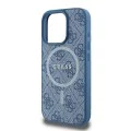 Калъф за iPhone 16 Pro - Guess 4G Ring Classic Classic Logo MagSafe (GUHMP16LG4G4GFRB) - Син