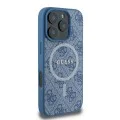 Калъф за iPhone 16 Pro - Guess 4G Ring Classic Classic Logo MagSafe (GUHMP16LG4G4GFRB) - Син