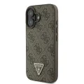 Калъф за iPhone 16 - Guess Leather Metal Logo Metal Logo Strass Crossbody (GUHCP16SP4TDSCPW) - Кафяв