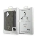 Калъф за iPhone 16 - Guess Leather Metal Logo Metal Logo Strass Crossbody (GUHCP16SP4TDSCPW) - Кафяв
