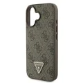 Калъф за iPhone 16 - Guess Leather Metal Logo Metal Logo Strass Crossbody (GUHCP16SP4TDSCPW) - Кафяв