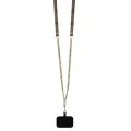 Калъф за iPhone 16 - Guess Leather Metal Logo Metal Logo Strass Crossbody (GUHCP16SP4TDSCPW) - Кафяв