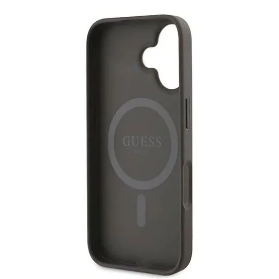 Калъф за iPhone 16 - Guess 4G Ring Classic Classic Logo MagSafe (GUHMP16SG4GFRW) - Кафяв