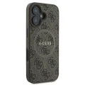Калъф за iPhone 16 - Guess 4G Ring Classic Classic Logo MagSafe (GUHMP16SG4GFRW) - Кафяв