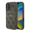 Калъф за iPhone 16 - Guess 4G Ring Classic Classic Logo MagSafe (GUHMP16SG4GFRW) - Кафяв