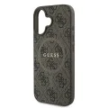 Калъф за iPhone 16 - Guess 4G Ring Classic Classic Logo MagSafe (GUHMP16SG4GFRW) - Кафяв