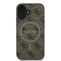Калъф за iPhone 16 - Guess 4G Ring Classic Classic Logo MagSafe (GUHMP16SG4GFRW) - Кафяв