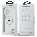 Калъф за iPhone 16 - Karl Lagerfeld IML MagSafe (KLHMP16SHLSKIH) - White Metal Karl`s Head