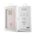 Калъф за iPhone 15 Pro - Guess Silicone Logo Strass 4G (GUHCP15LM4DGPP) - светло розов
