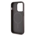 Калъф за iPhone 15 Pro - Guess Hardcase 4G Printed Stripes MagSafe (GUHMP15LP4RPSW) - кафяв